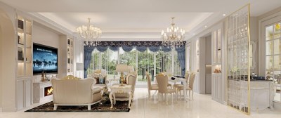 欧式古典客餐厅3D模型下载